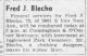 Fred J Blecha Obituary 1950 in California